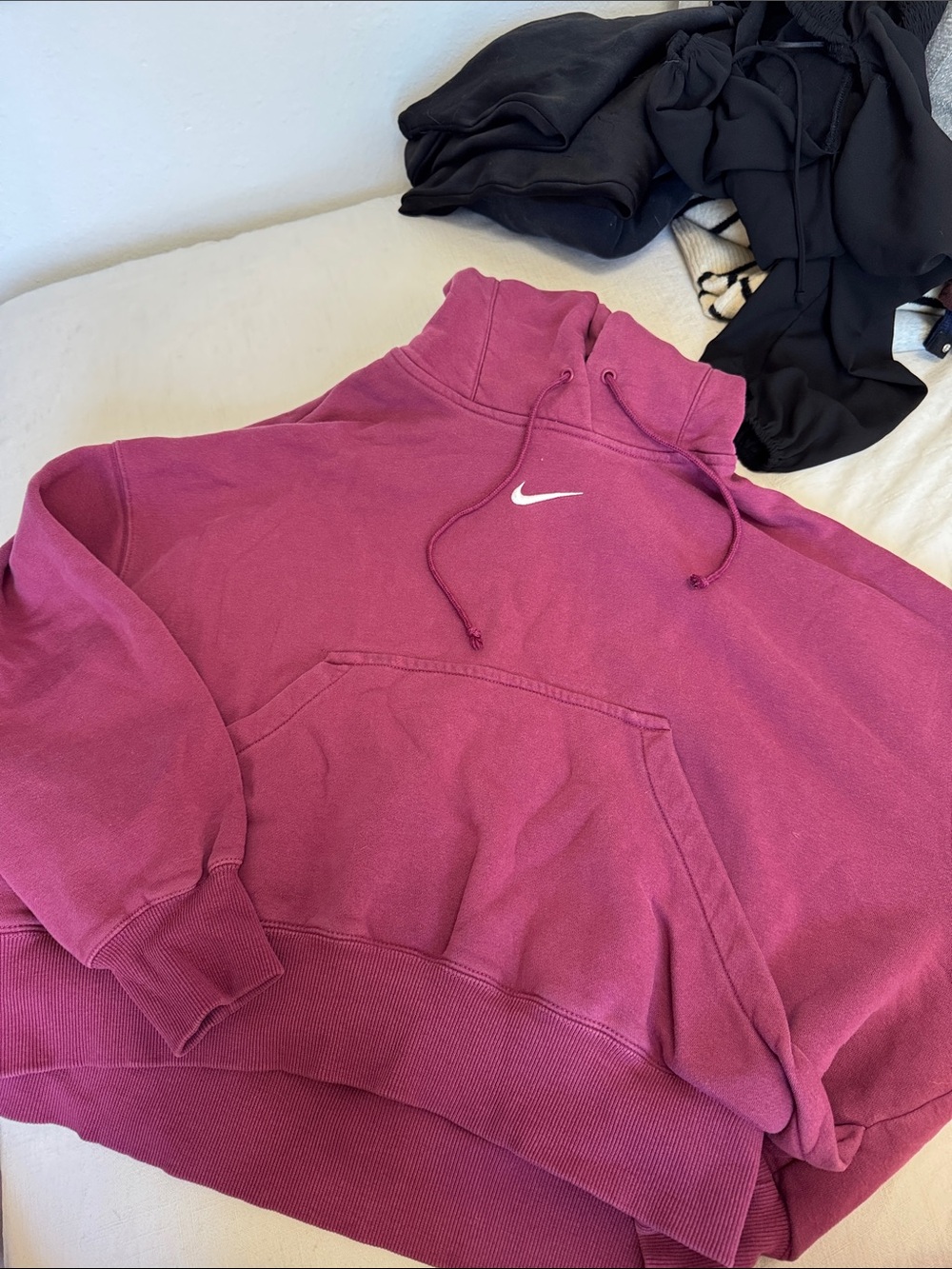 Nike Magenta Pullover Hoodie with White Swoosh